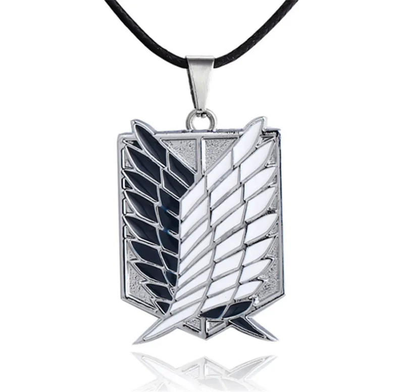 

Anime Shingeki No Kyojin Survey Corps Necklace Attack on Titan Jewelry Necklace, Silver