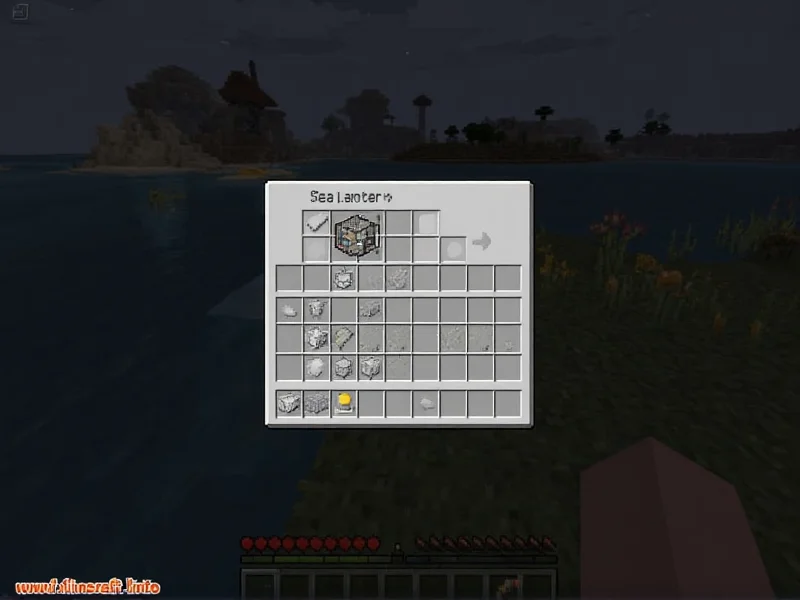 Minecraft sea lantern recipe in crafting grid interface