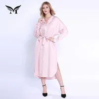 

Good quality tendy desgin custom pink women long cotton new casual dress