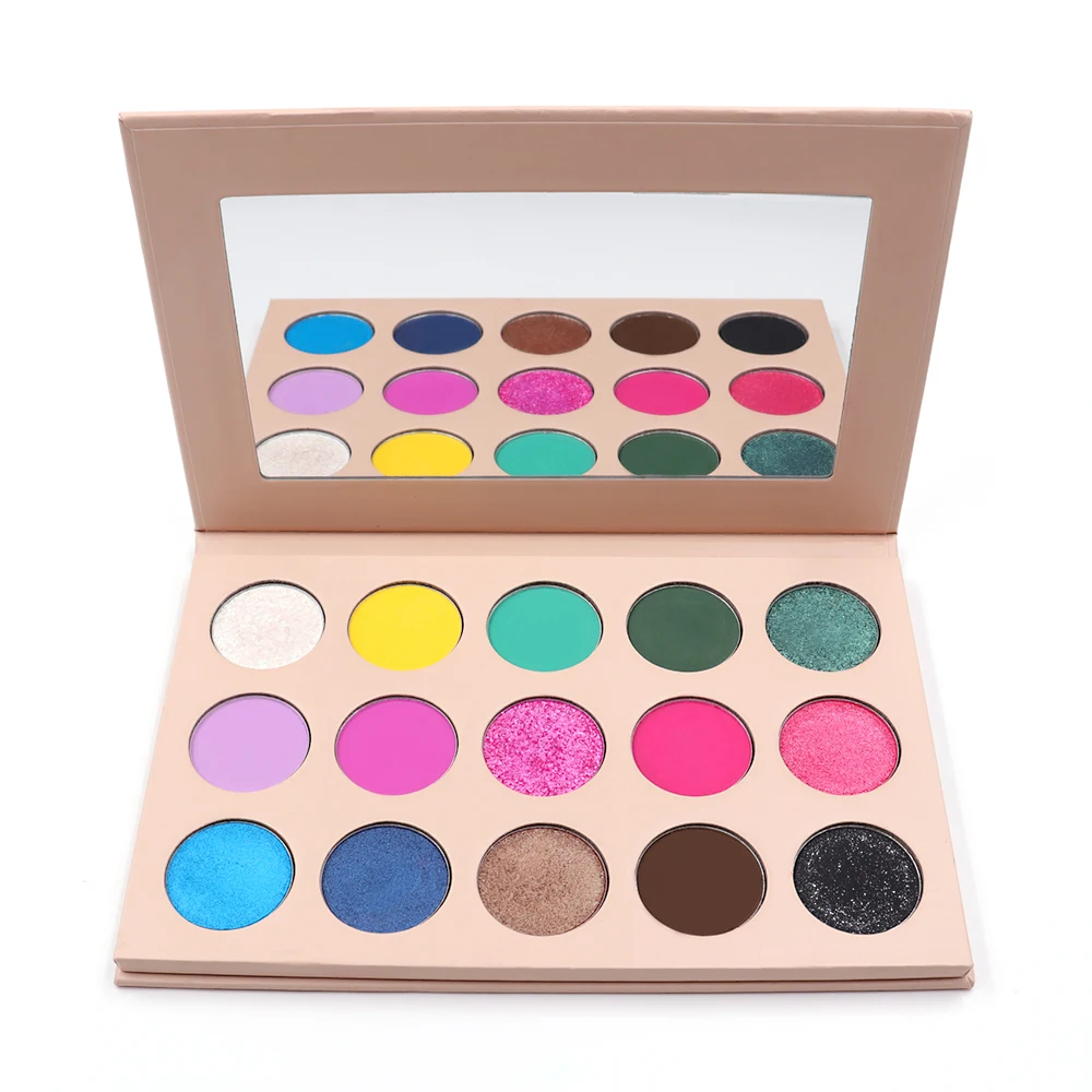 

High Pigmented Waterproof Natural Glitter Shimme Whosale Eyeshadow Cosmetic Makeup 15 Color Eye Shadow