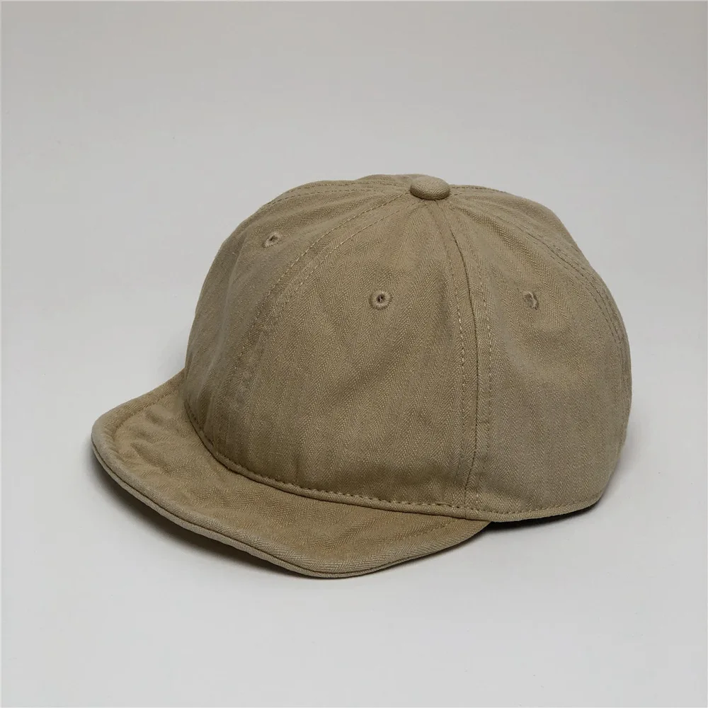 2020新款水洗软顶平檐棒球帽可以弯曲多变的形状复古短帽檐嘻哈帽子