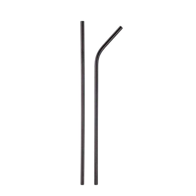 

Black straight and bent stainless steel Custom printed 304/316 stainless steel metal drinking straws with brush cleaners