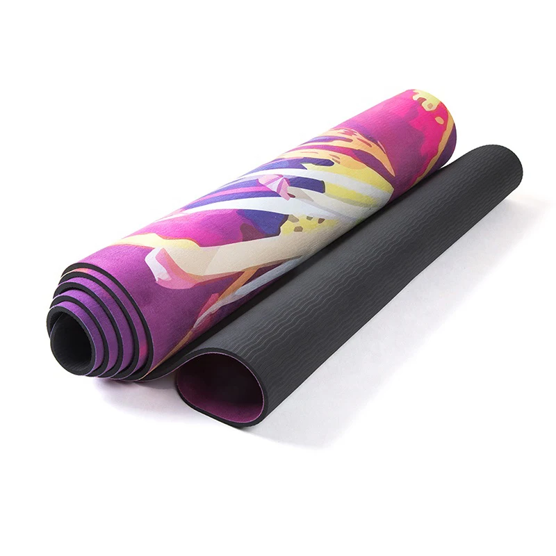 

2021 Fitness Exercise 5mm Tpe Reversible Suede Yoga Mat, Purple