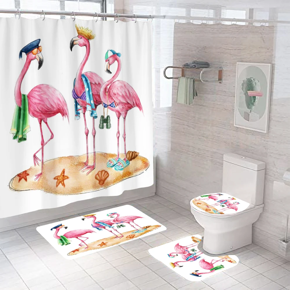 

i@home funny crane 3d digital printing waterproof shower curtain, Green