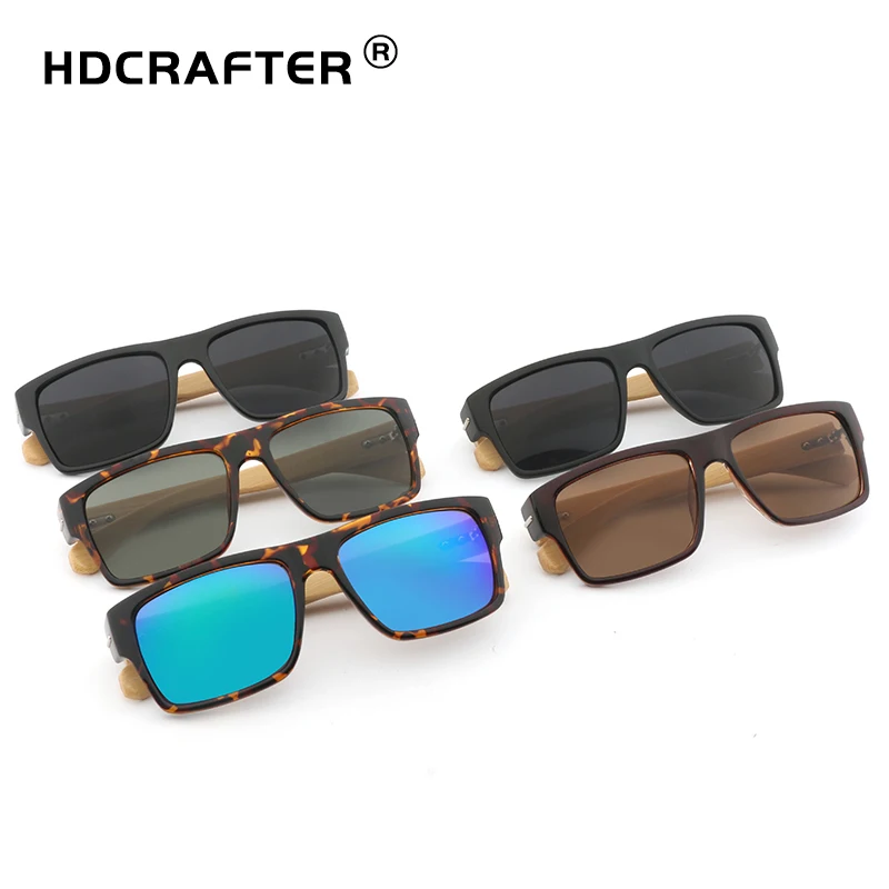

HDCRAFTER BAMBOO square Sun glasses river Vintage classic retro eyeglasses wood Fashion shades logo engraved pit viper CE 2021