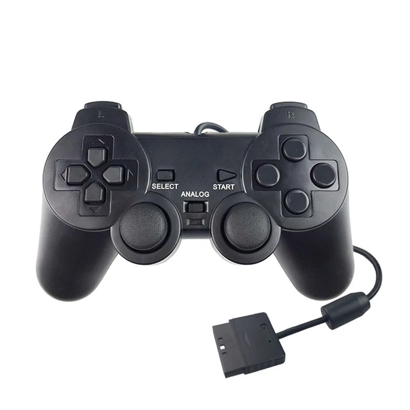 

USB Wired Game Joystick For Sony PS2 Gamepad 2 Vibration For PS2 Controller, Black