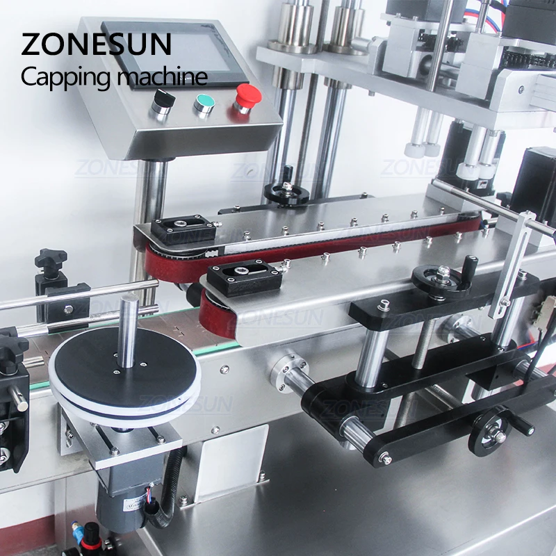
ZONESUN Automatic Desktop Electric Plastic Glass Crystal Water Perfume Shampoo Cosmetic Nail Polish Bottle Capping Machine 