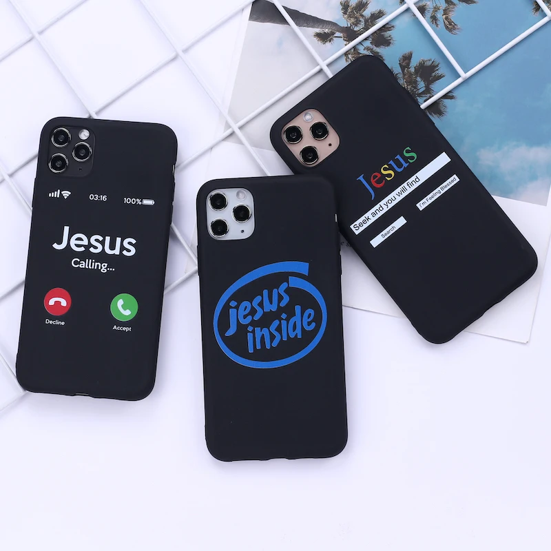 

Jesus Christian Faith Cross Admire Phone Cover For iPhone 12 11 Pro Max X XS XR Max 7 8 7Plus 8Plus 6S SE Soft Silicone Case, Mix colors