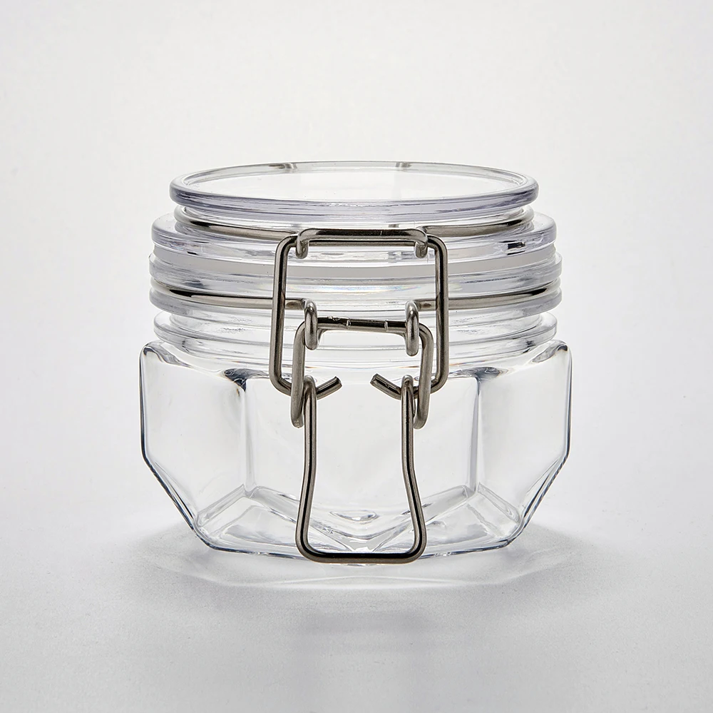 chinese manufacturer 120ml hexahedral shape clear sealed jar