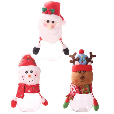 

New Christmas candy jar hanging hand old man snowman elk trumpet gift box decorations