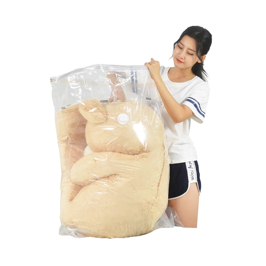 

Large Vacuum Storage Bags XL Size for Big Bears Toys Dolls with Zipper, Tansparent