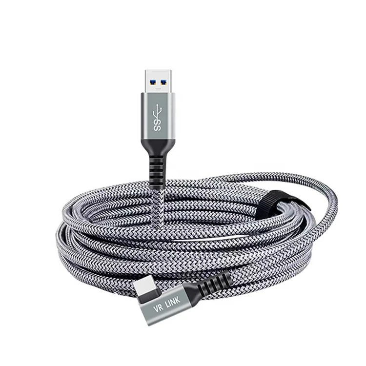 

VR Headset Cable 5M 90 Degree Right Angle USB 3.1 Type C Cable For VR Quest 2 Link Cable
