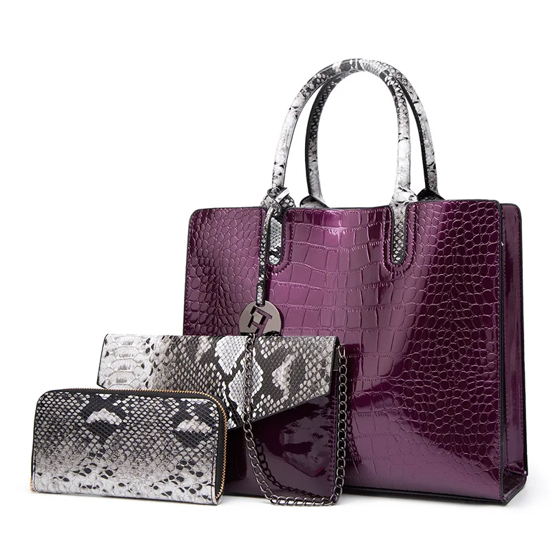 

2022 Wholesales Luxury Wallet Purse Winter Snakeskin Handbag Free Shipping Set Of Ladies Bags Shoe And Bag Set For African Women