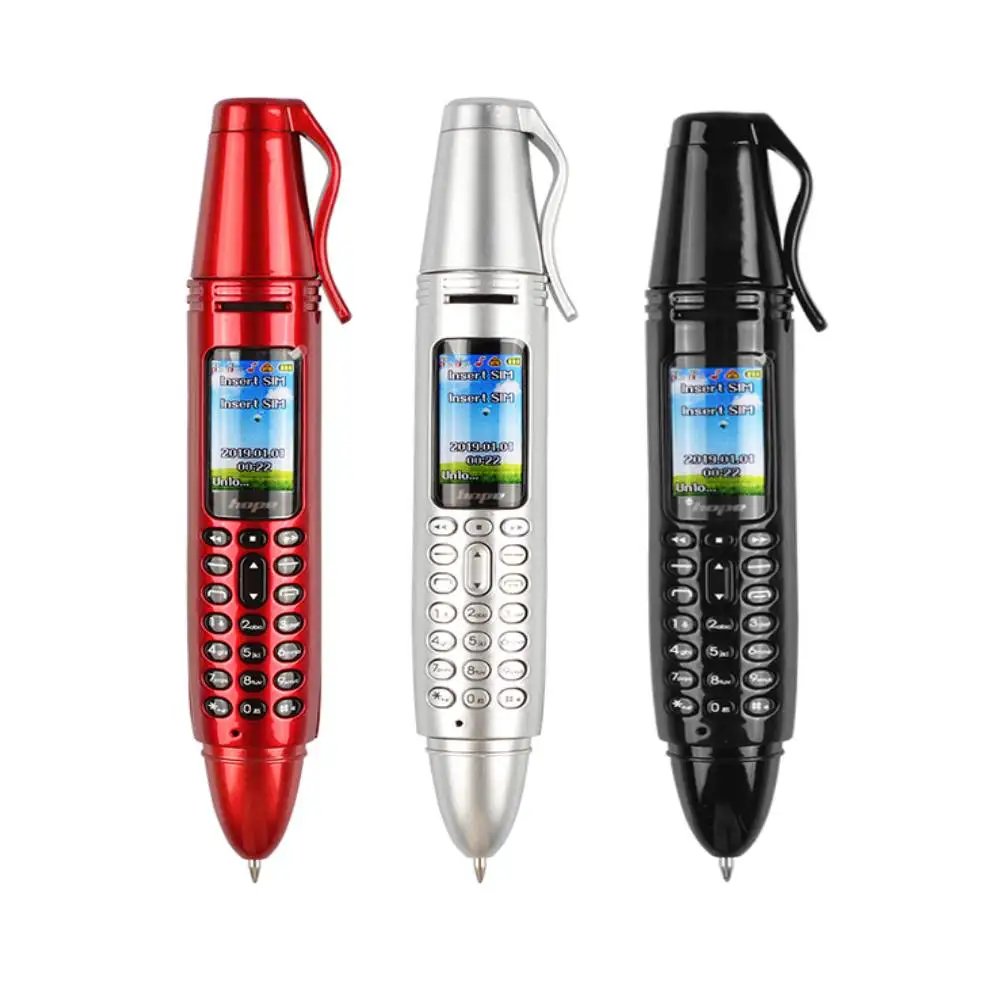 

Wholesale 0.96 inch OLED Screen Mini Telefono Unlock Cell Phone Recording Pen Shape Mini Mobile Phones lcds, Black, silver, red