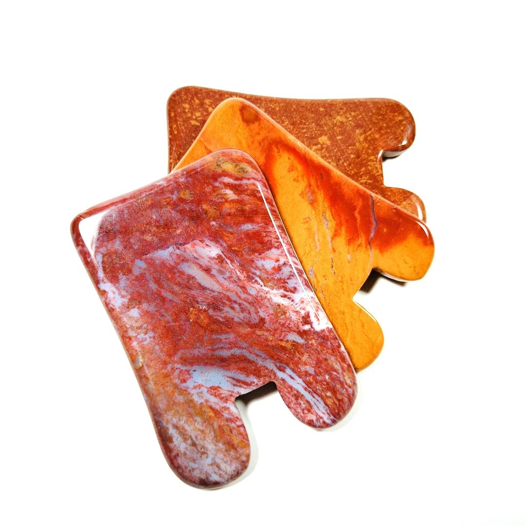 

Natural Mookaite jasper Stone Guasha Facial Neck Body Gua Sha Board Massager