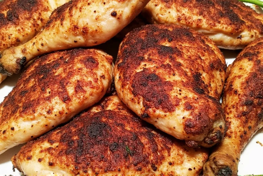 Plate of freshly blackened chicken