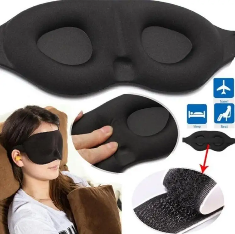 

3D eye mask Travel Rest Aid Cover Patch Paded Soft Sleeping Mask Blindfold Eye Relax Massager Beauty Tools