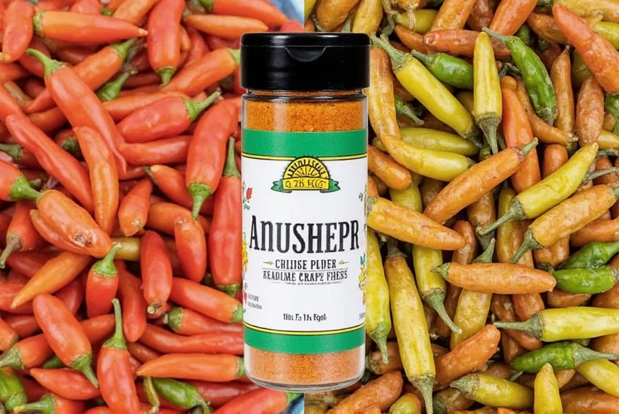 Jars of canned and dried peppers on a shelf