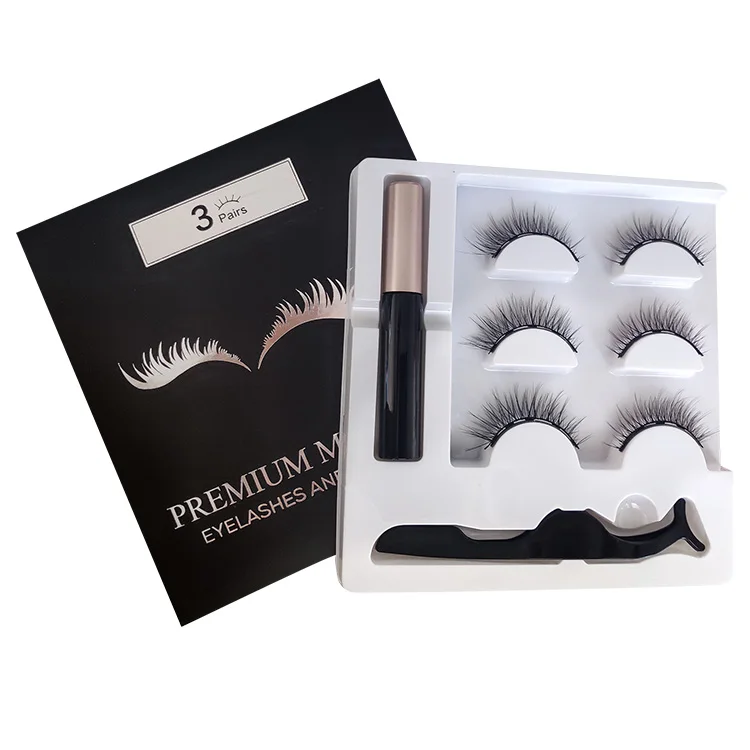 

5 Magnet natural Magnetic Lashes Liquid Eyeliner Magnetic False Eyelashes Set