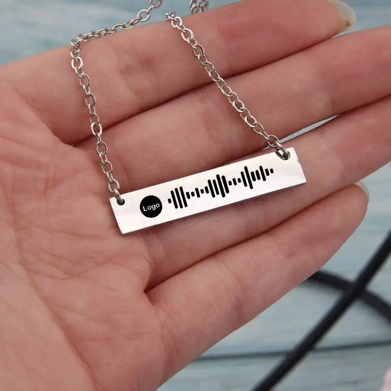 

Custom Laser Engraving Spotify Code Jewelry, Customized color