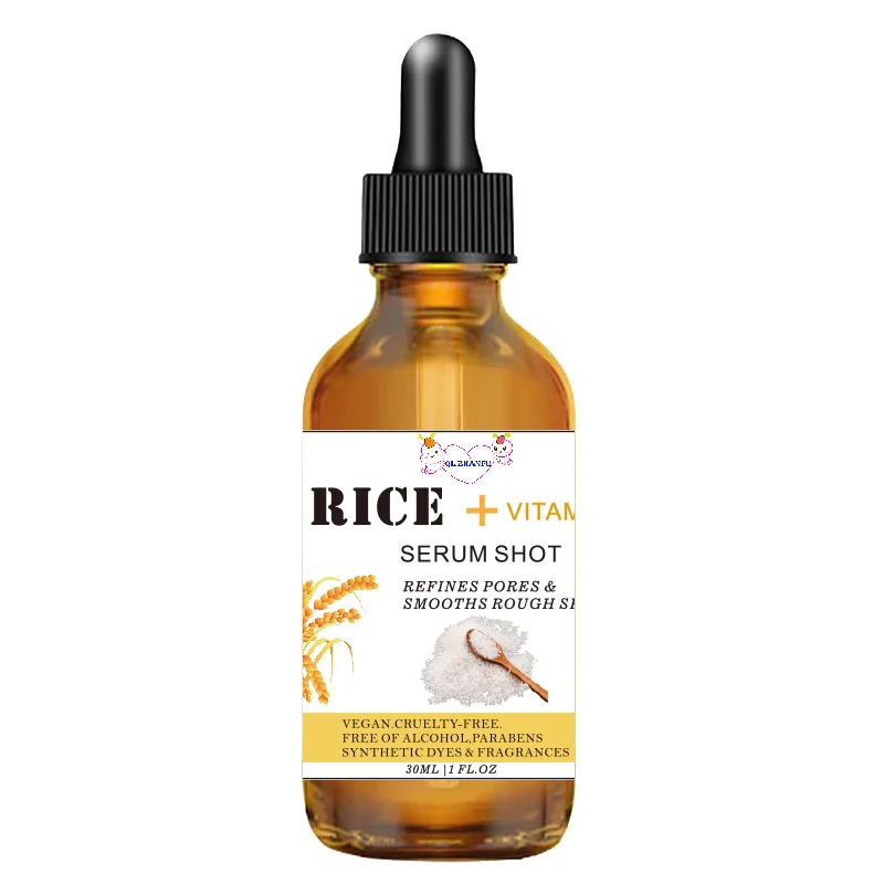 

Dropshipping Hot Sale Products Rice Essence Whitening Moisturizing OEM/ODM Vitamin A Hylaronic Acid Face Skin Serum 30ml