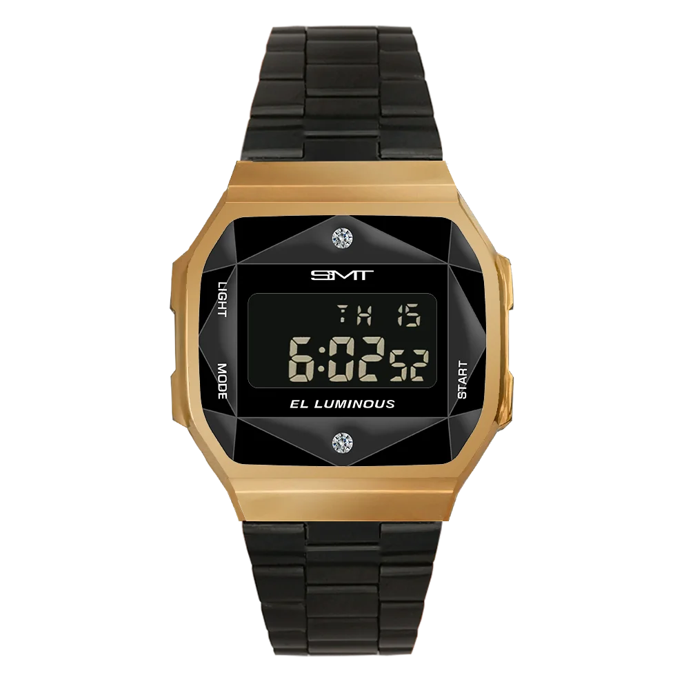 

Hot selling Folding Clasp with Safety waterproof men's retro digital watch Diamond