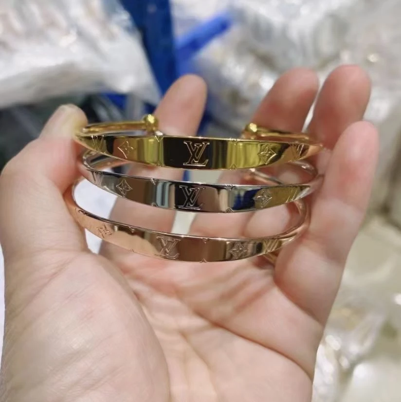 

gold plated silver rose gold Stainless Steel Bracelet for Men and Women with High Quality