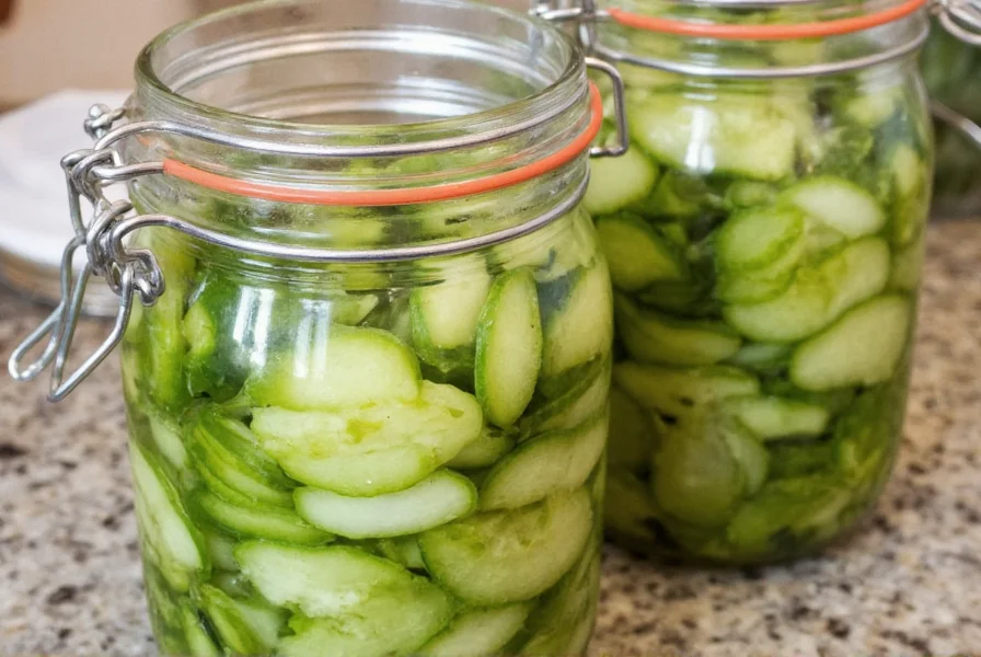 Spice jars next to mason jars of relish
