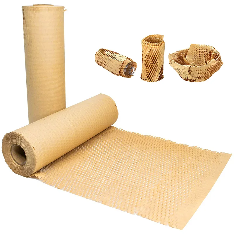 

Eco Friendly Recyclable Packaging Materials 80Gsm White Black Brown Wrapping Roll Kraft Honeycomb Paper