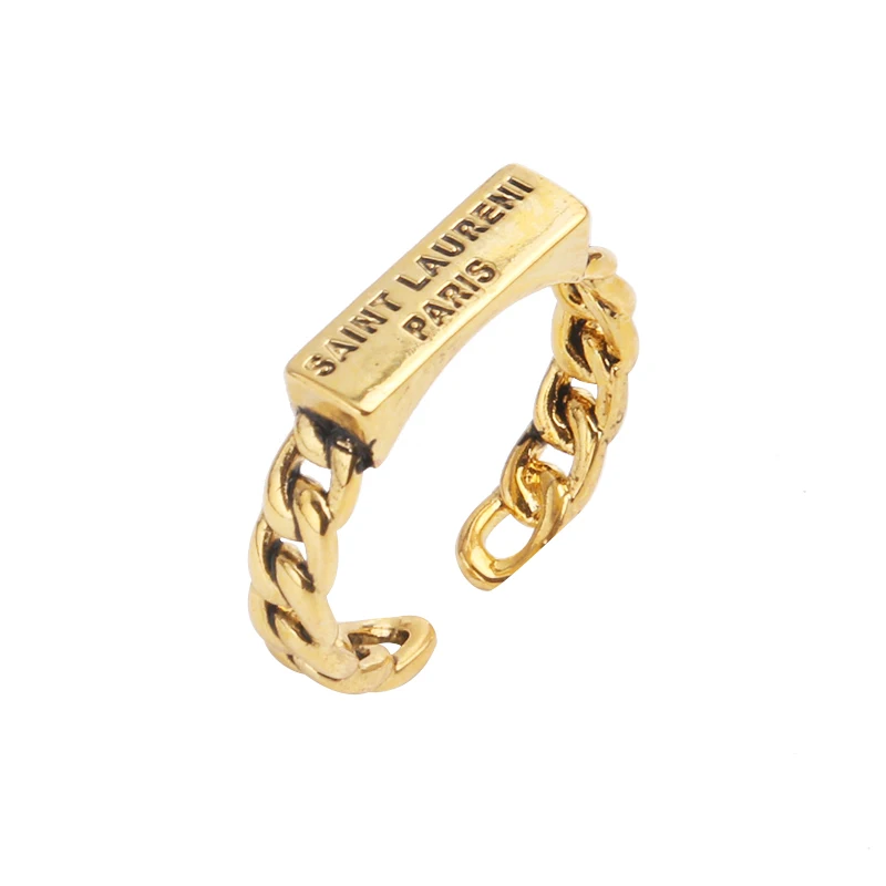 

English Letter Creative Square Ring Fashion Ins Style Jewelry, Picture shows