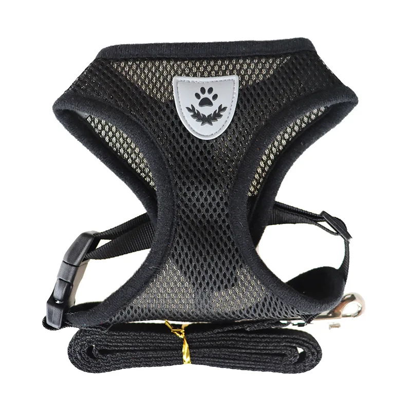 Soft Mesh Dog Harness with Leash No Pull Comfort Padded Vest for Small Pet Cat and Puppy