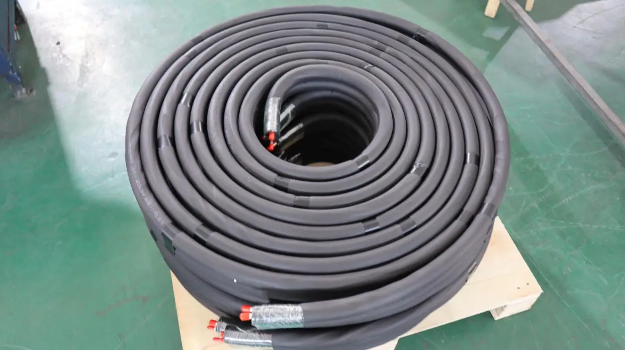 Factory direct sale 1/4+1/2 white PE 9mm ac copper pipe kit 1-50m supplier