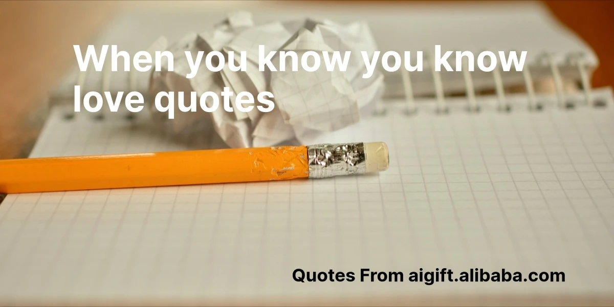 when you know you know love quotes