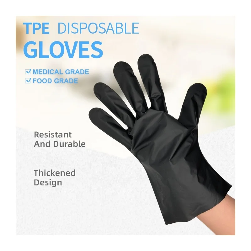 

Guanti Disposable Dishes Medical Washing Hand Individual Black Household Children Tpe Surgical Safety Examination Gloves, Clear , blue , black or customzied