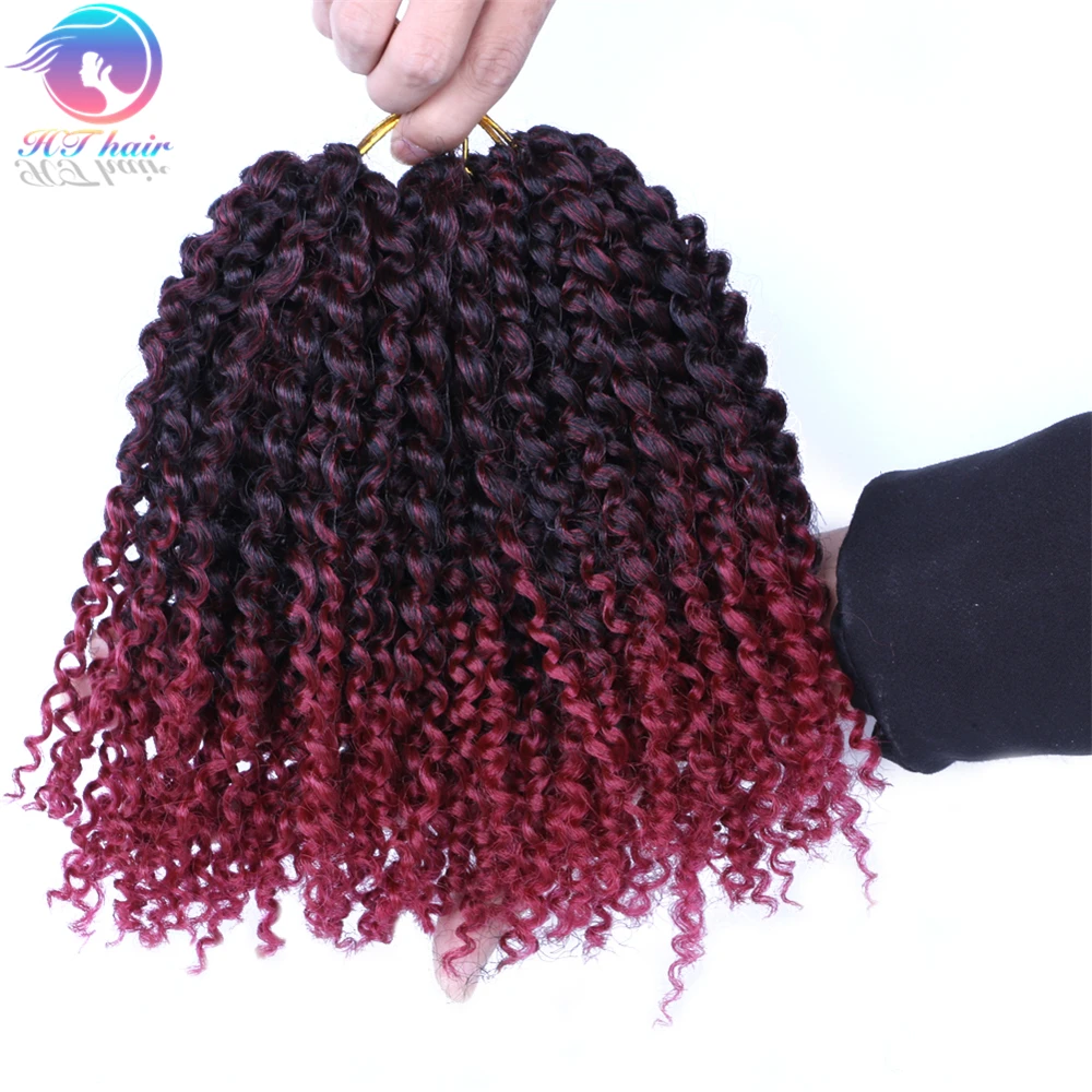 

8" Ombre Colored Mali bob Crochet Braids Twist Afro Jerry Kinky Curly Synthetic Braiding Hair Extensions, Pic showed