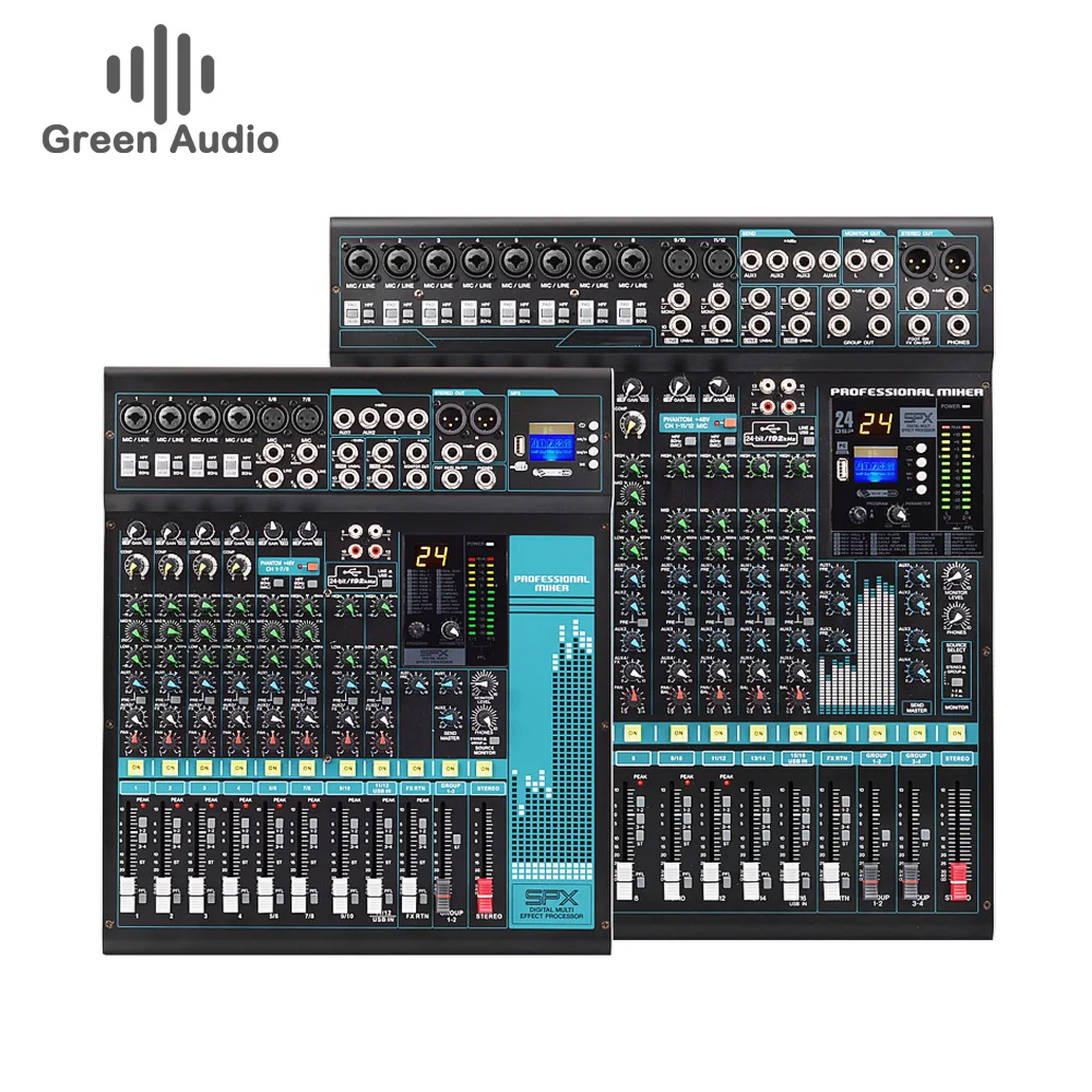 

GAX-MX16 Professional 16-channels Blueteeth Audio Mixer with USB Sound Mixing Console AUX Recording Stage DJ Audio Console Mixer