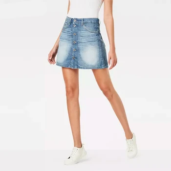 denim skirt and top set