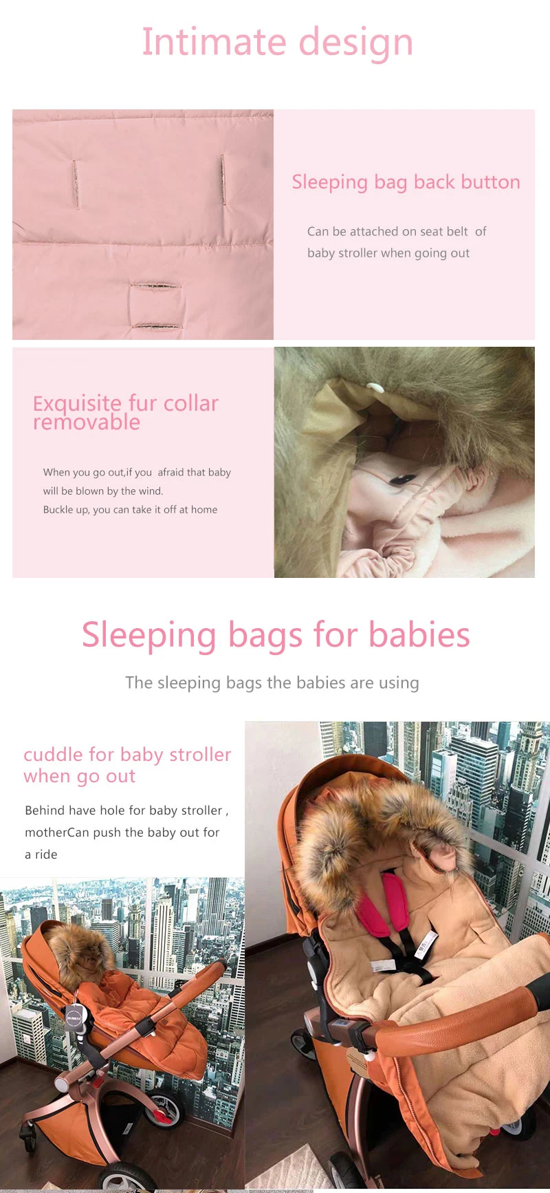 baby sleeping bag with seat belt hole