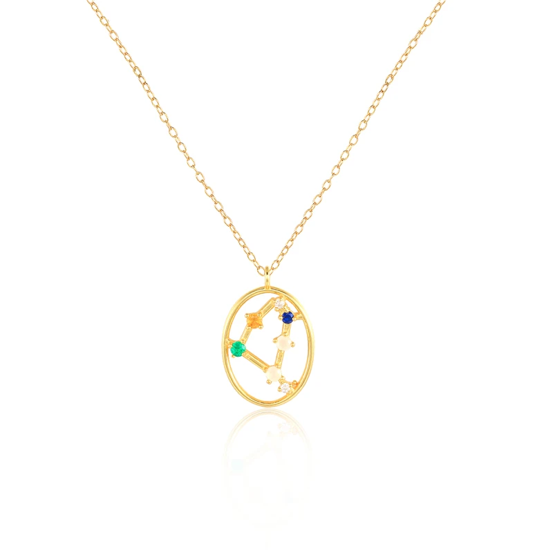 

ROXI 2021 new design 18k jewelry gold tear drop fine chain twelve constelations necklace jewelry women