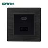Sran wall 86 type black panel two-hole HDMI interface with USB interface wall socket