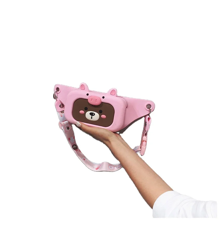 

Factory Sale Outdoor Cute Cartoon Silicone Crossbody Bag Children Waist Fanny Packs for Kids