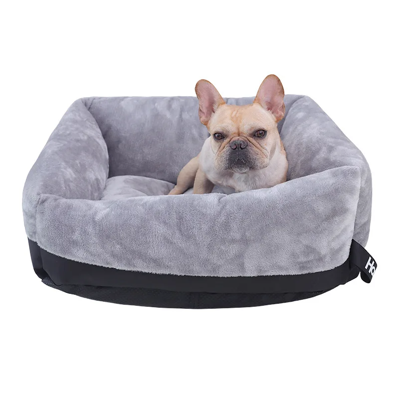 

Manufacturer Faux Fur Heated Quality Oxford Square Cat Eco Fill Large Memory Foam Luxury Pet Dog Bed, As picture