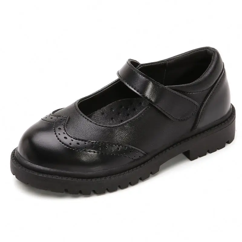 

Factory Cheap Price Durable Kids Black Leather School Shoes For Children