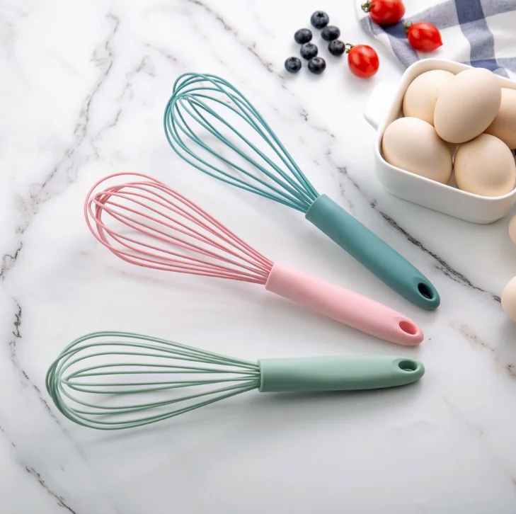 

Custom Food Grade  Silicone Coated Egg Whisk, Pink, green,blue, customized