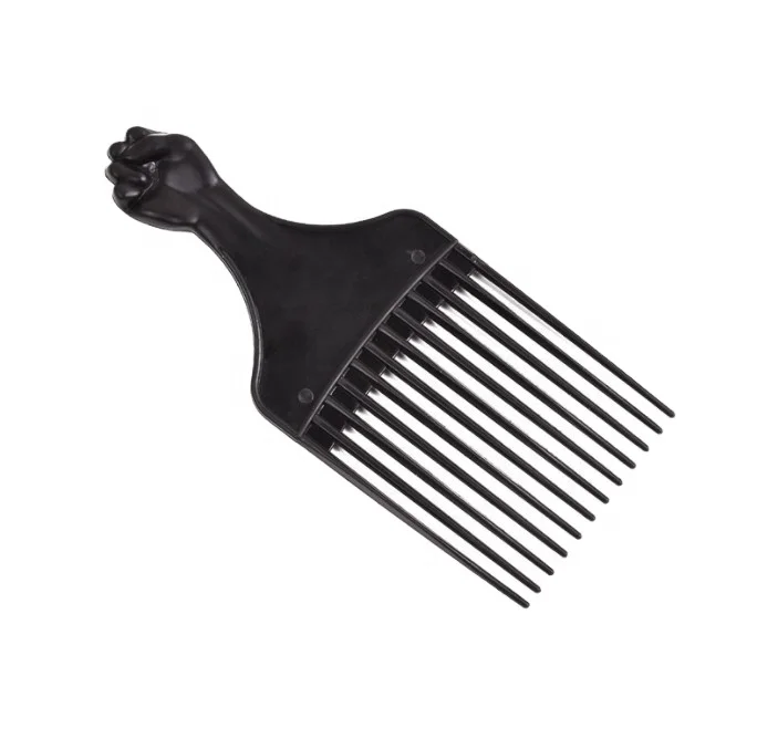 

Amazon hot sale women salon hair pick comb black color men plastic afro comb for travel