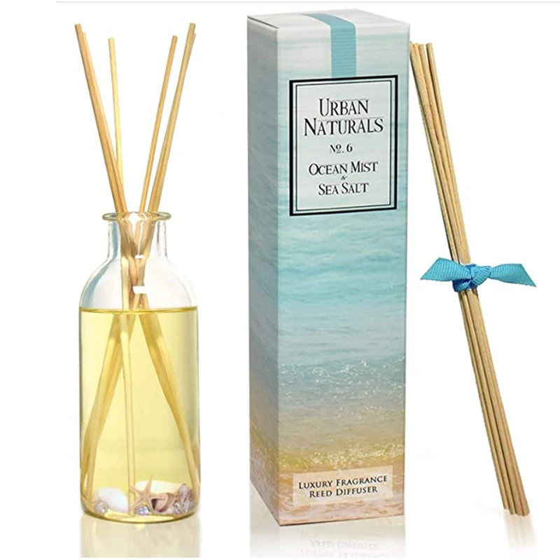 

Wholesale Custom Glass Bottle Fragrance Glass Bottle reed diffuser jar with natural rattan, Color can be customized