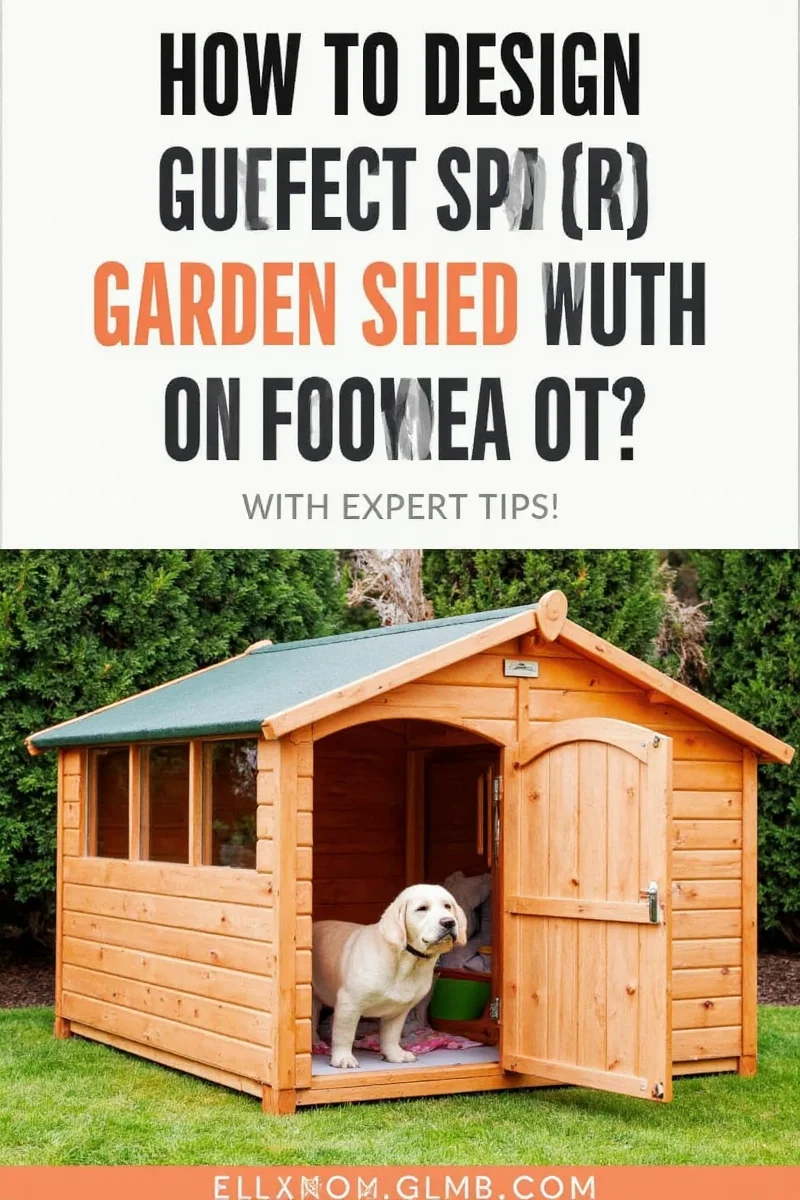 Checklist graphic showing key features to look for in a pet-friendly garden shed.