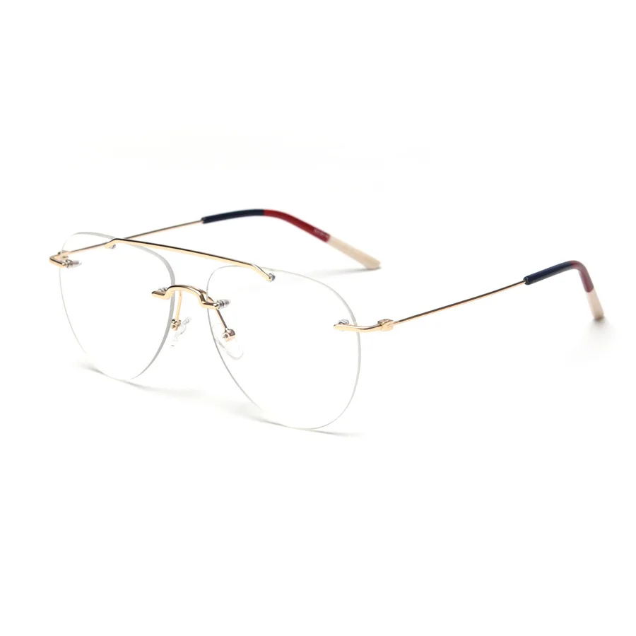 

Rimless Glasses Frame Men Women Fashion Aviation Eyeglasses Man Fashion Frameless Spectacles for Prescription Optic, Custom colors