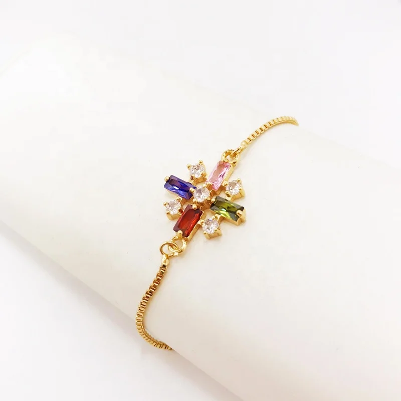 

Wholesale China Factory Top Design 18K Gold Plated Cubic Zircon Custom Charm Bracelet Fashion Jewellery, Gold color