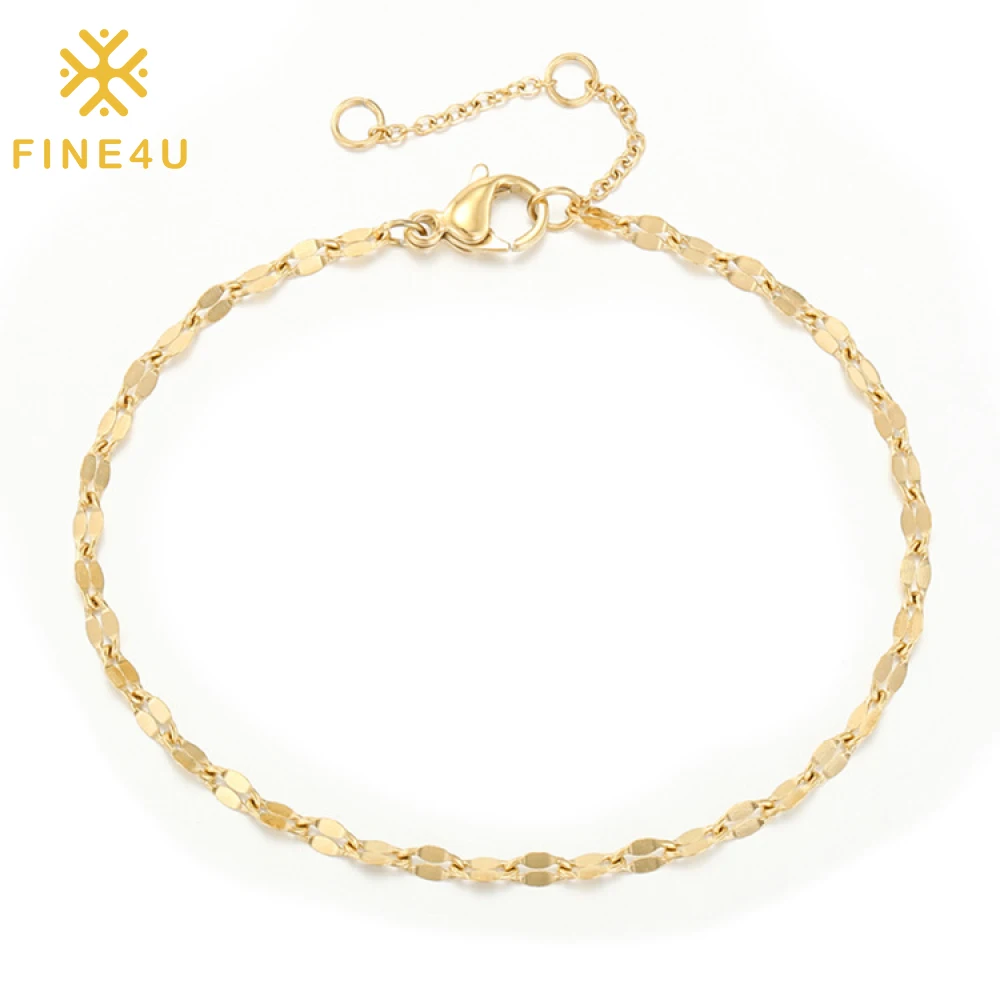 

Wholesale Minimalist Accessories Women Jewelry Gold Plated Stainless Steel Chain Bracelets Women